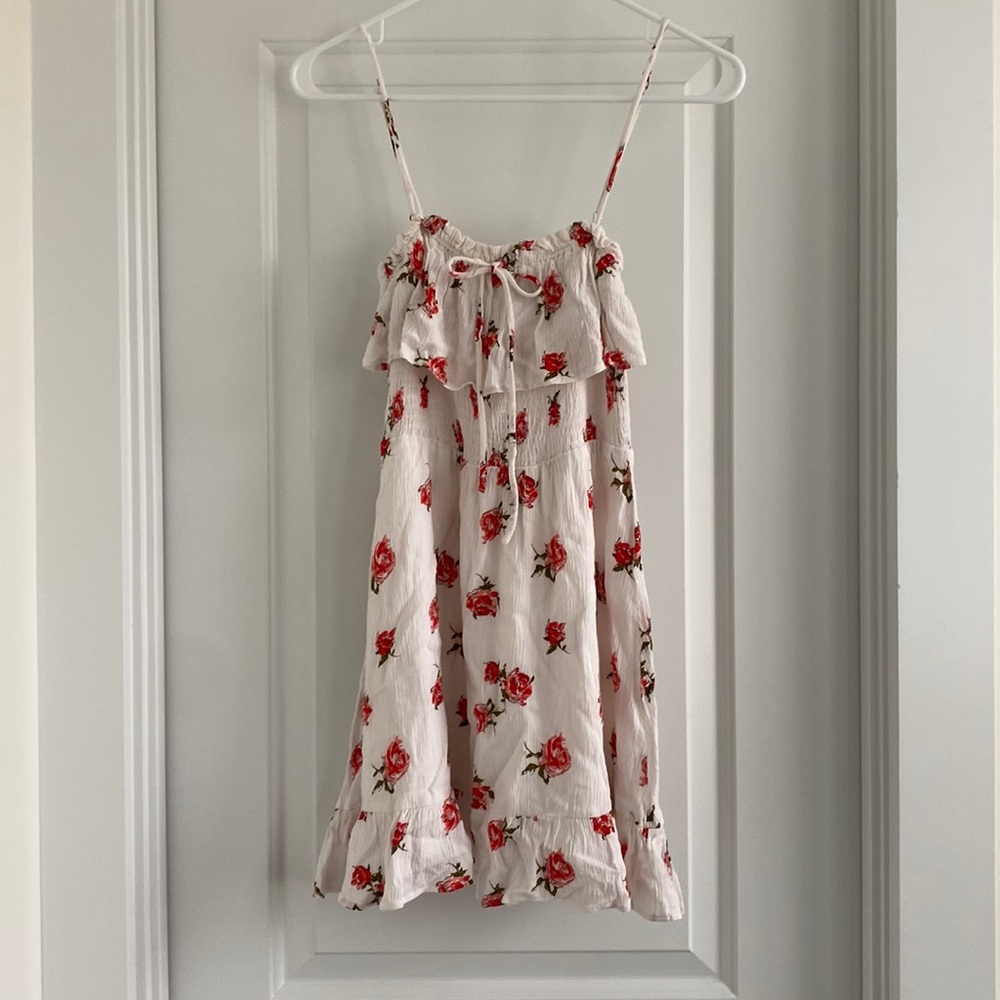 White Floral Mini Dress